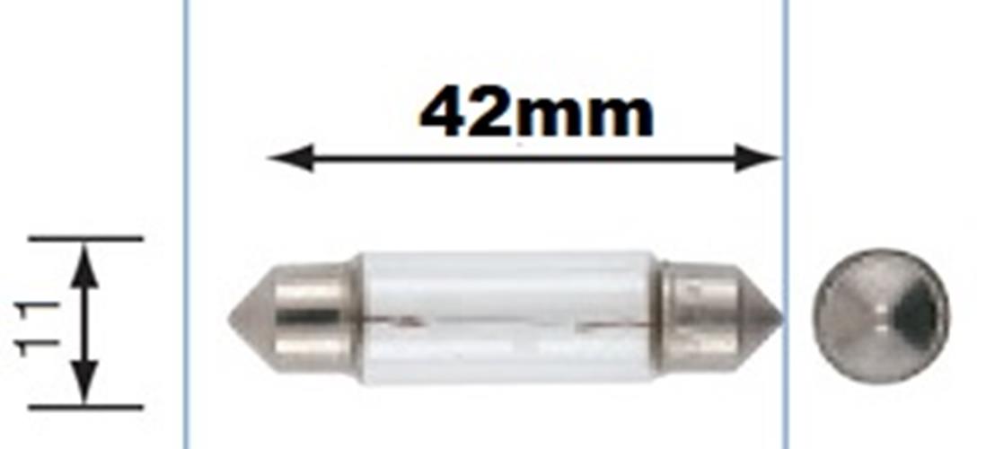 10 x 42mm 24V 5W FESTOON GLOBES 24 VOLT 5 WATT BASE TYPE 42mm 10PC PACK