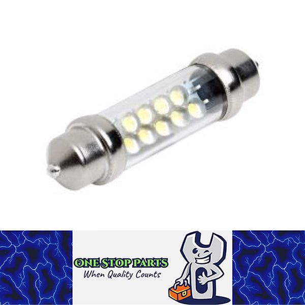 12V BLUE 43mm Festoon 9 LED FESTOON GLOBE 36 LUMENS FOR INTERIOR LIGHT GLOBE