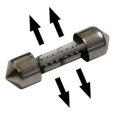 1PC 12V RED 43mm 12 SMD DOUBLE SIDE FESTOON GLOBE 96 LUMENS 360 DEGREE LIGHT