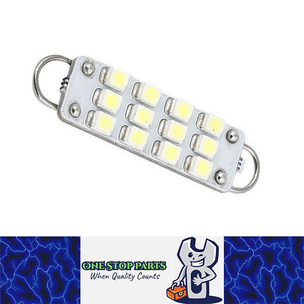 12V COOL WHITE 44mm RIGID LOOP END 12 SMD LED GLOBE 96LM LOOP END FESTOON