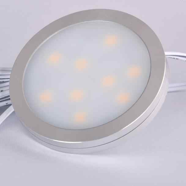 12V 60MM ROUND PUCK LIGHT THIN SURFACE MOUNT COOL WHITE (NO SWITCH STYLE)