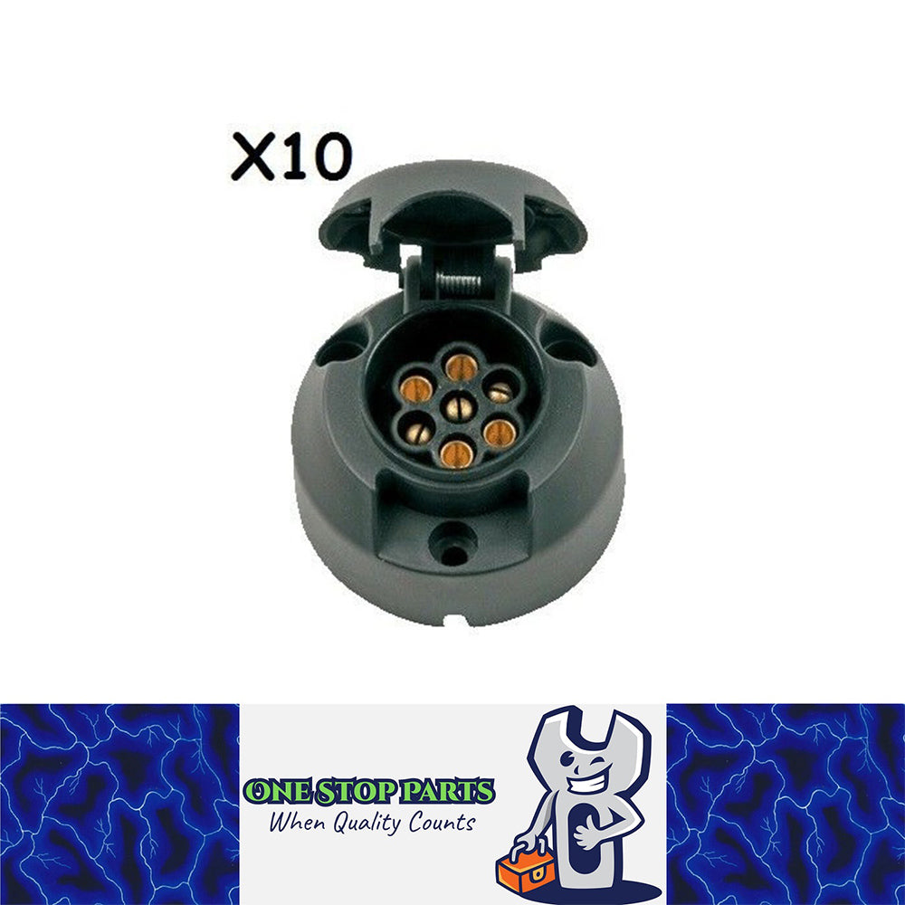 10 X 7 PIN ROUND FEMALE TRAILER SOCKET CAR FOR CARAVAN BIKE BOAT TRAILERS BULK