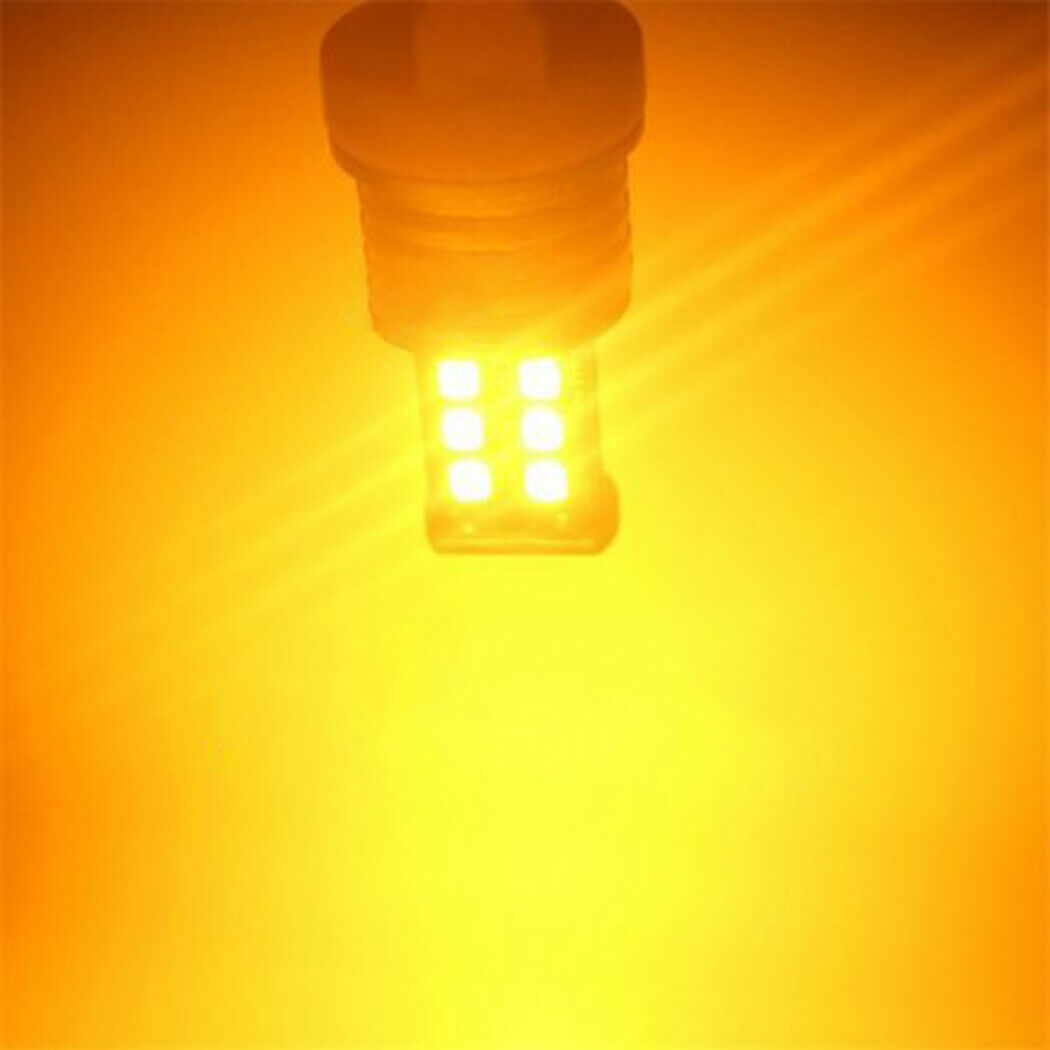 2 x 12V T20 AMBER LED 7443 7440 LIGHT GLOBE 15 SMD SUPER BRIGHT 300/380 LUMENS
