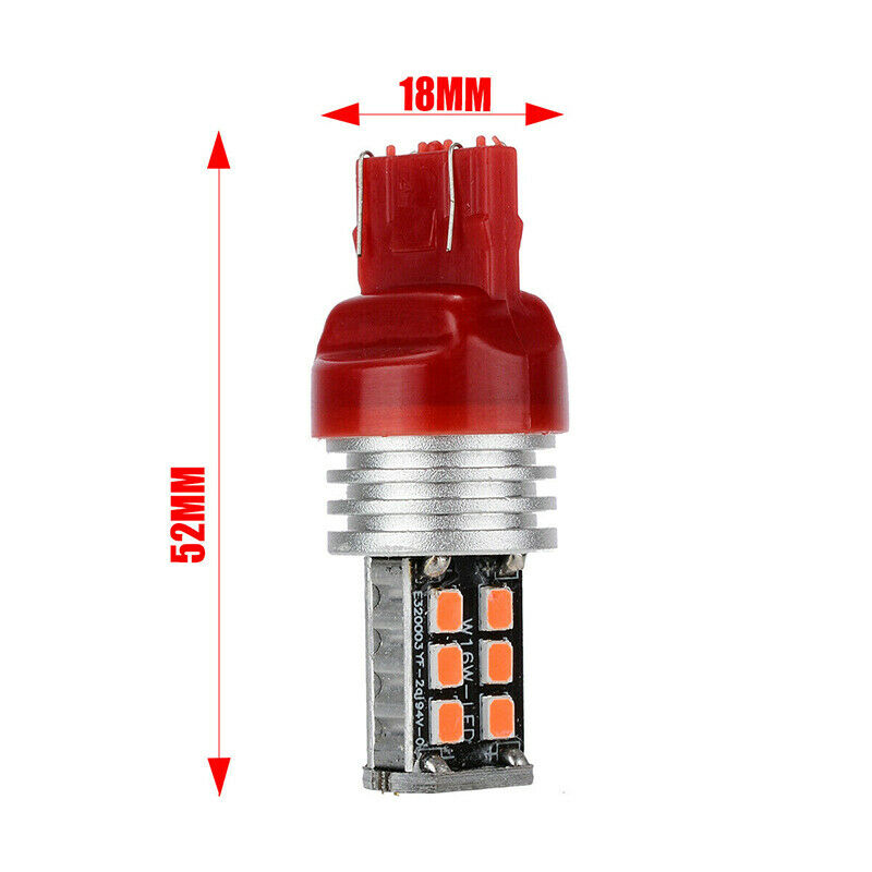 2 x 12V T20 RED LED 7443 7440 LIGHT GLOBE 15 SMD SUPER BRIGHT 300/380 LUMENS