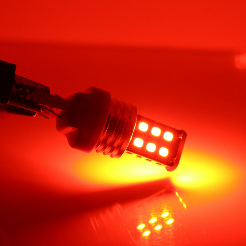 2 x 12V T20 RED LED 7443 7440 LIGHT GLOBE 15 SMD SUPER BRIGHT 300/380 LUMENS