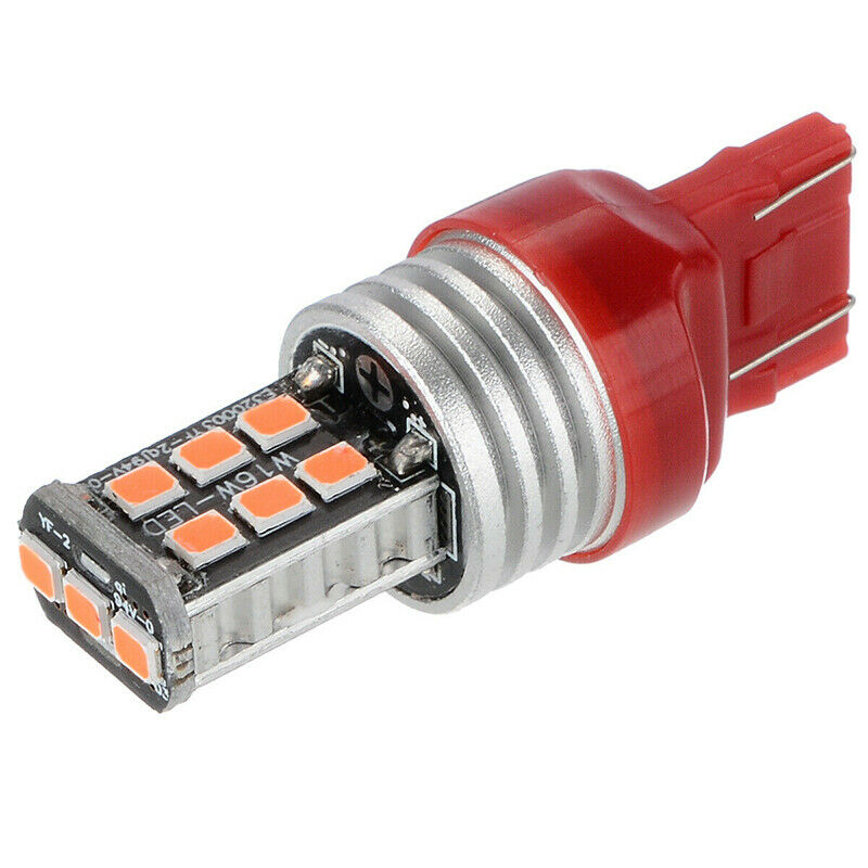 2 x 12V T20 RED LED 7443 7440 LIGHT GLOBE 15 SMD SUPER BRIGHT 300/380 LUMENS