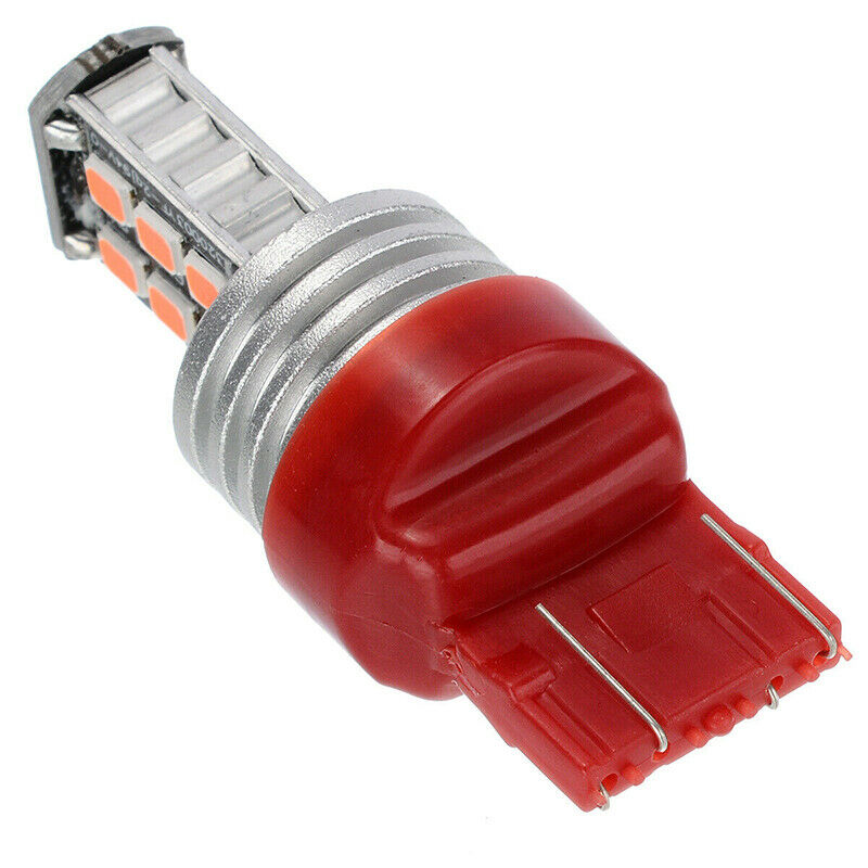 2 x 12V T20 RED LED 7443 7440 LIGHT GLOBE 15 SMD SUPER BRIGHT 300/380 LUMENS