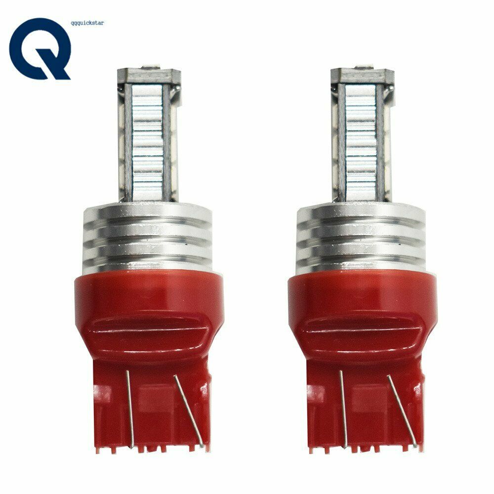 2 x 12V T20 RED LED 7443 7440 LIGHT GLOBE 15 SMD SUPER BRIGHT 300/380 LUMENS