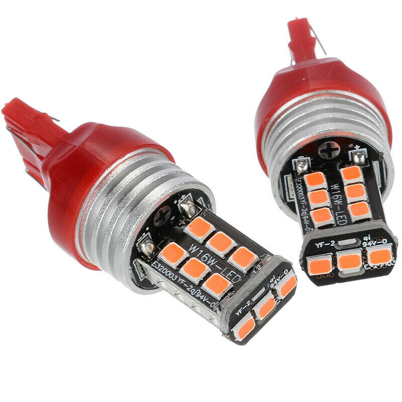 2 x 12V T20 RED LED 7443 7440 LIGHT GLOBE 15 SMD SUPER BRIGHT 300/380 LUMENS