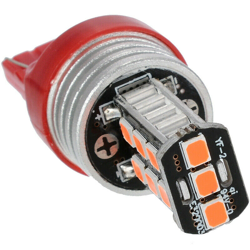 2 x 12V T20 RED LED 7443 7440 LIGHT GLOBE 15 SMD SUPER BRIGHT 300/380 LUMENS