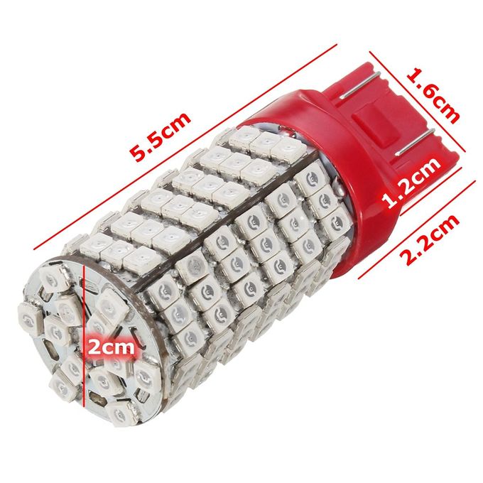 2 x 12V T20 RED LED 7443 7440 LIGHT GLOBE 120 SMD BRIGHT STOP/TAIL 2PCS