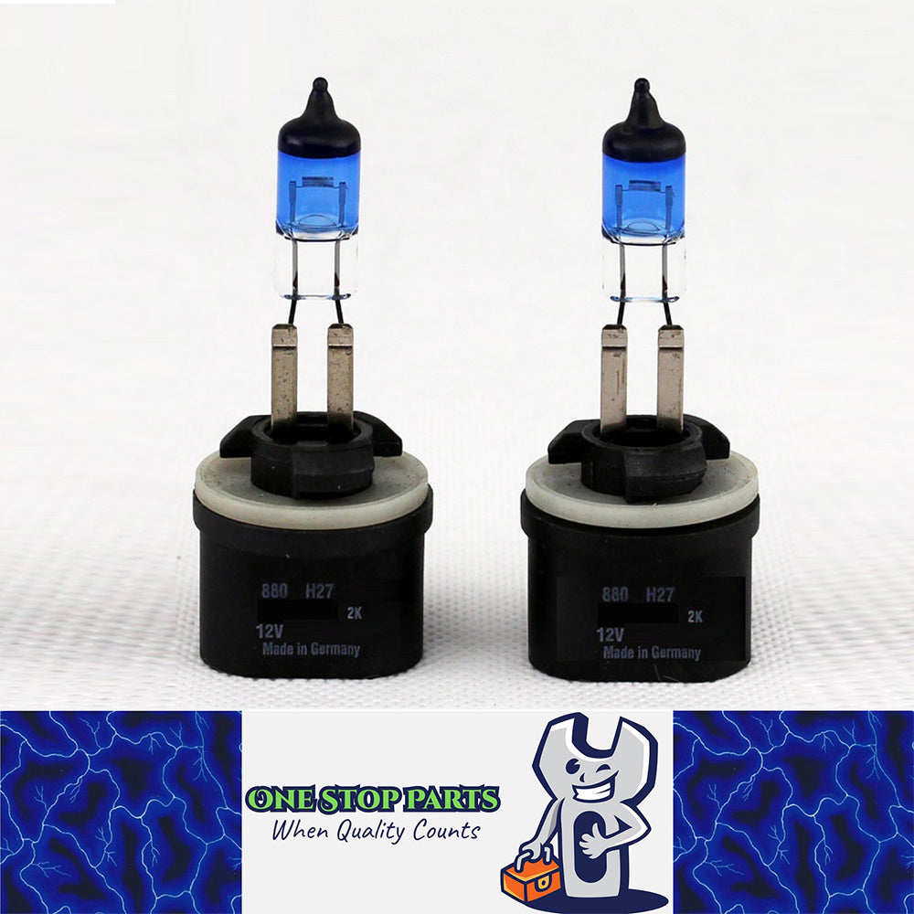 2 x 12v H27 880 55w Blue Coated Halogen Globes Australian Stock (Pair)