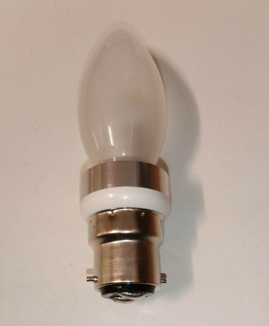 2PCS 240V B22 3W GLOBE CANDLE BULB 270 LUMENS COOL WHITE COMPARED TO 25W