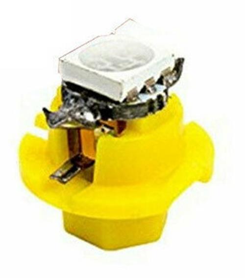4 x YELLOW T5 CAP B8.4D FLAT HEAD SMD INSTRUMENT LIGHT TWIST AND LOCK