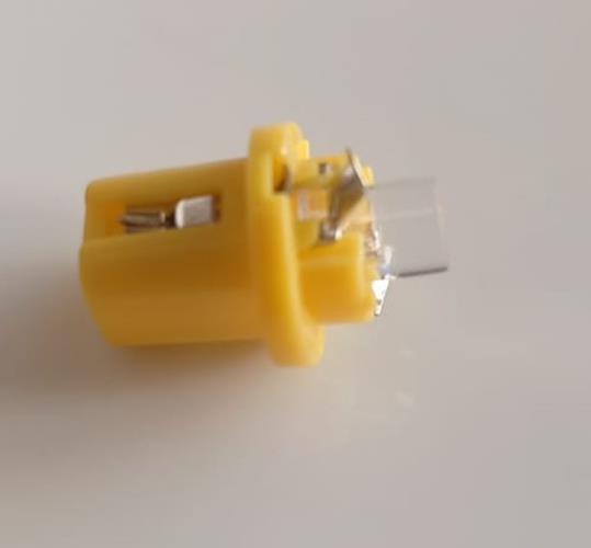 4 x YELLOW AMBER T5 CAP B8.5D FLAT HEAD LED INSTRUMENT LIGHT TWIST AND LOCK 4PCS