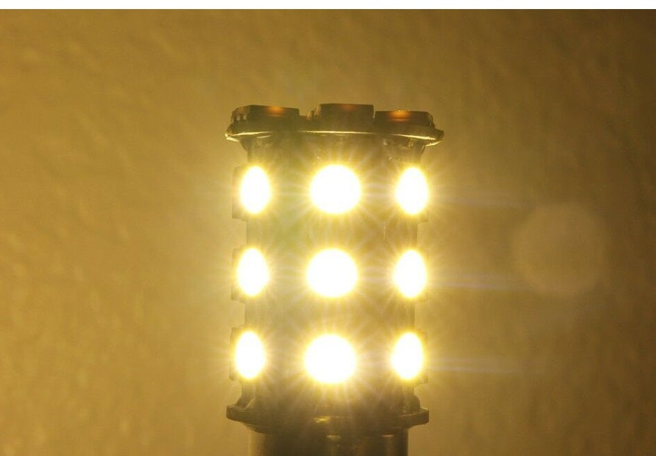2 x 12V LED BA15D LIGHT GLOBE 400LM WARM WHITE 27 SMD 5050 Caravan Car RVs 2PCS