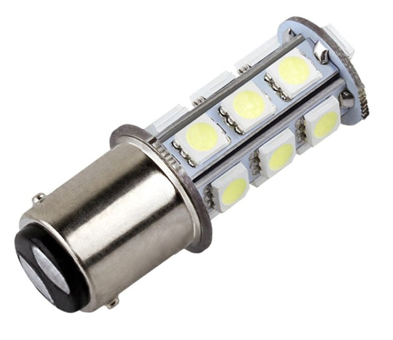 2 x 12V LED BA15D LIGHT GLOBE 288LM COOL WHITE 18 SMD 5050 Caravan RVs 2PCS