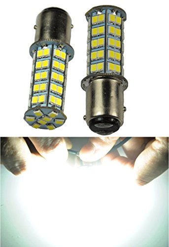 2 X BA15D 12V 68 SMD COOL WHITE 578 LUMENS CARAVAN CAR BIKE BOAT LED GLOBE 2PCS