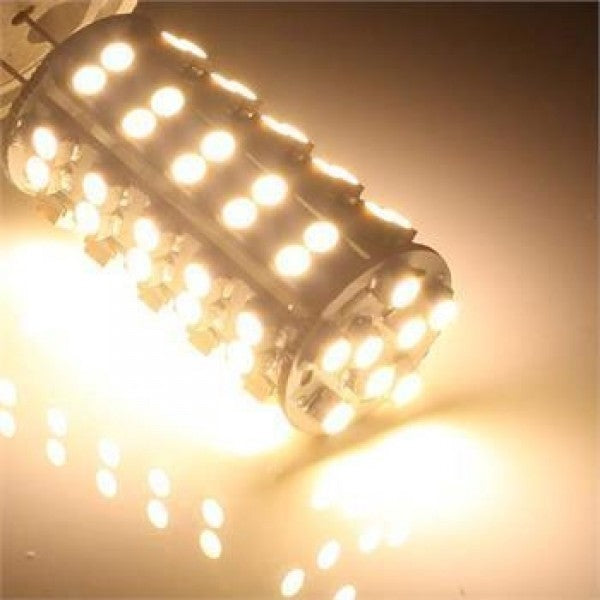 2 X BA15D 12V 68 SMD WARM WHITE 578 LUMENS CARAVAN CAR BIKE BOAT LED GLOBE 2PCS