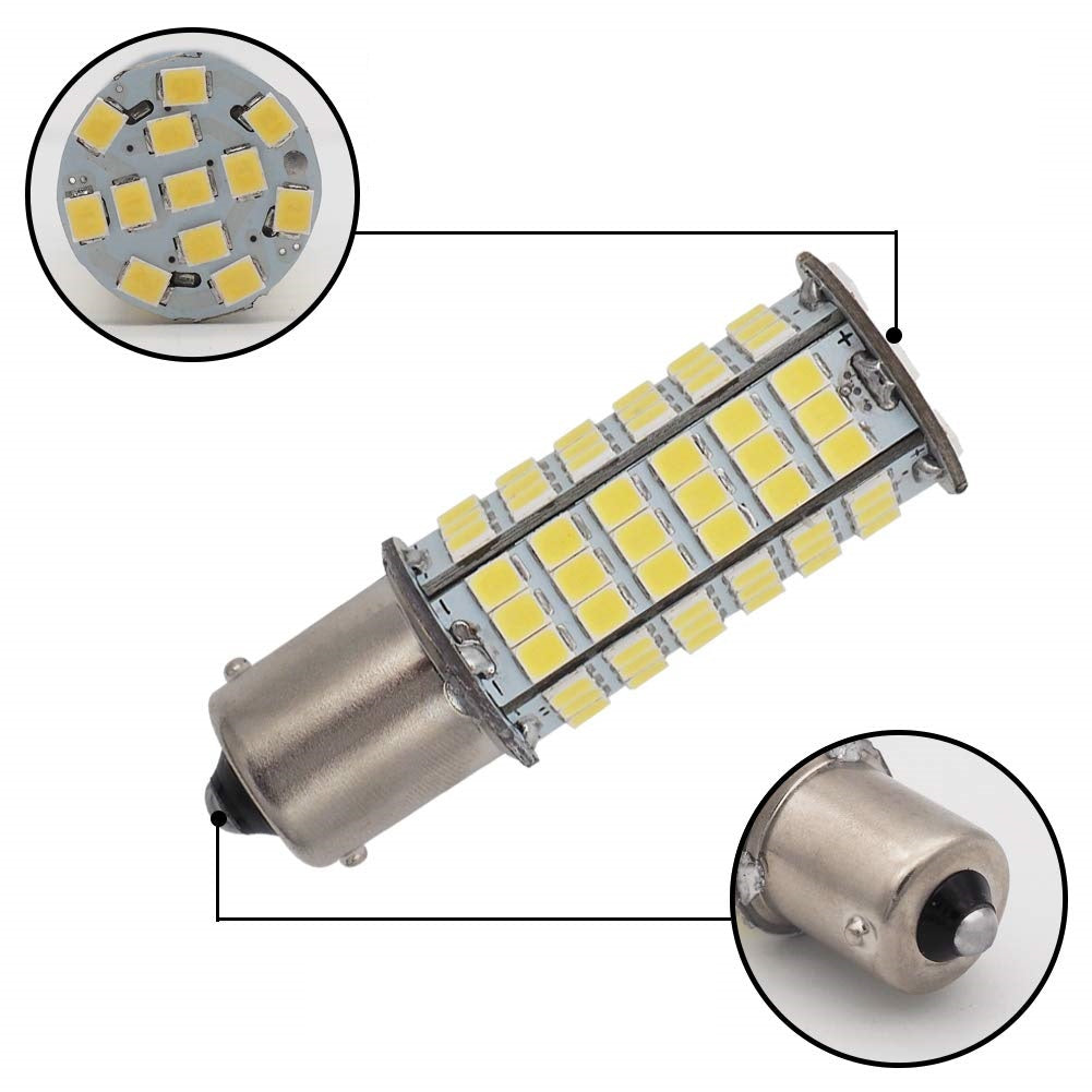 BA15S 12V COOL WHITE 102 SMD SUPER BRIGHT COOL WHITE CARAVAN RV 4WD GLOBE