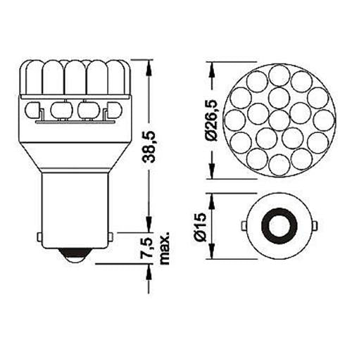 10 x BA15S 12V 24 LED COOL WHITE 192 LUMENS CARAVAN CAR BIKE BOAT LED GLOBES