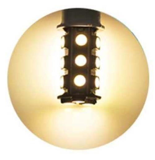 2 x 12V LED BA15S LIGHT GLOBE 288LM WARM WHITE 18 SMD 5050 Caravan Car RVs 2PCS