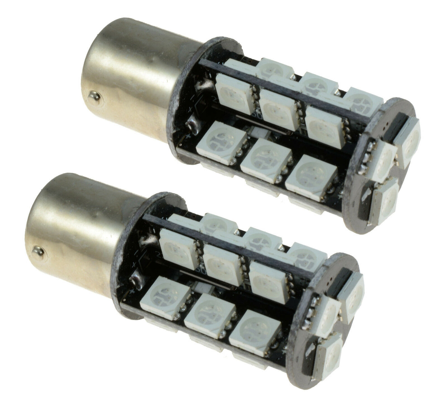 2 X BA15S 12V 27 SMD CANBUS 400LM AMBER CARAVAN CAR BIKE BOAT LED GLOBE 2PC