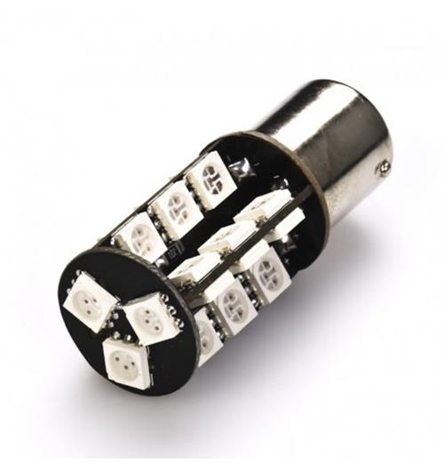 2 X BA15S 12V 27 SMD CANBUS 400LM AMBER CARAVAN CAR BIKE BOAT LED GLOBE 2PC