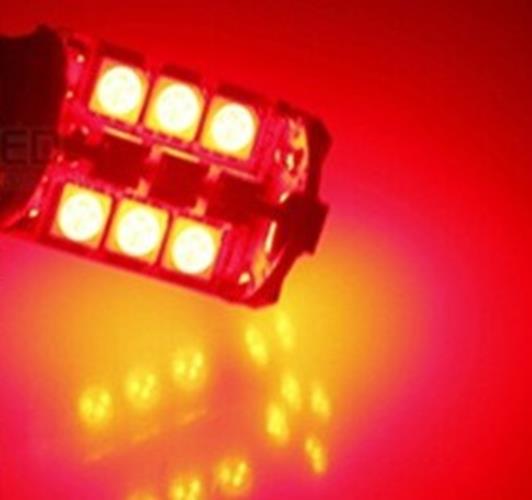 2 X BA15S 12V 27 SMD CANBUS 400LM RED CARAVAN CAR BIKE BOAT LED GLOBE 2PC
