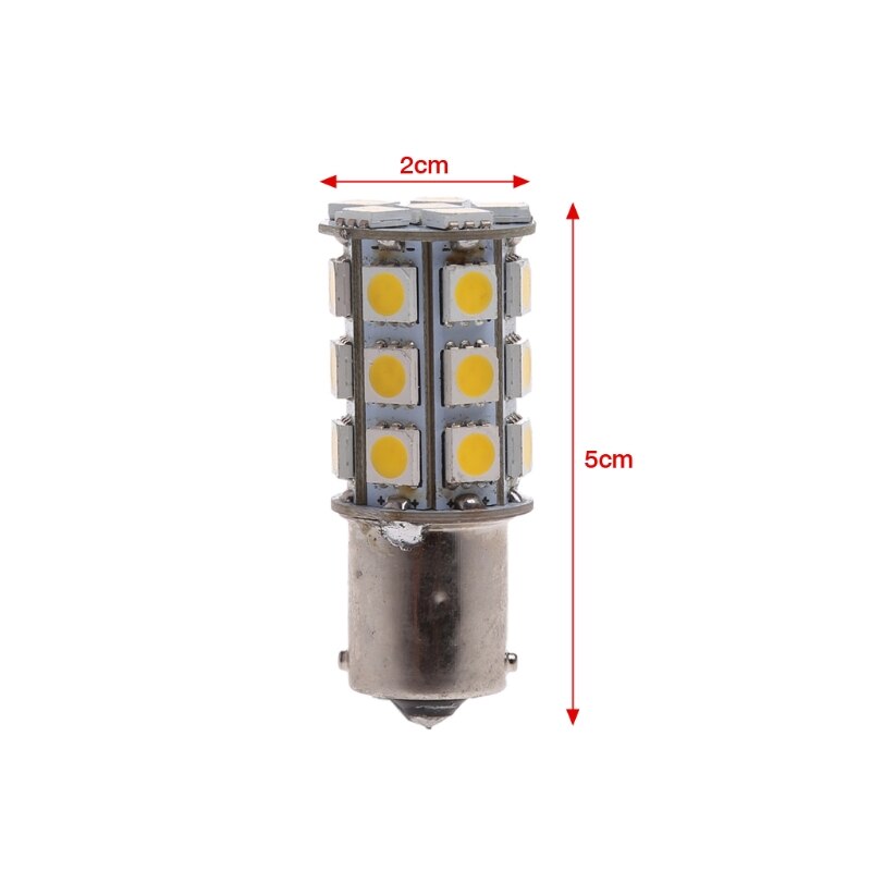 2 x 12V LED BA15S LIGHT GLOBE 400LM WARM WHITE 27 SMD 5050 Caravan Car RVs 2PCS