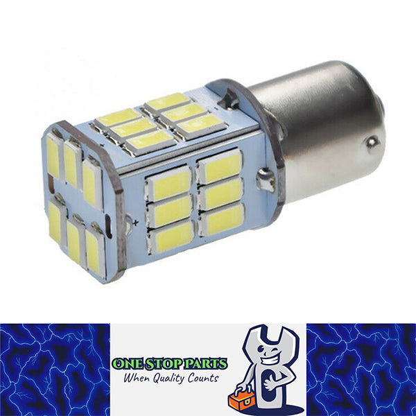 1PC BRIGHT 6v WHITE BA15S 1156 30 SMD 600LM WHITE INDICATOR REVERSE LED GLOBE