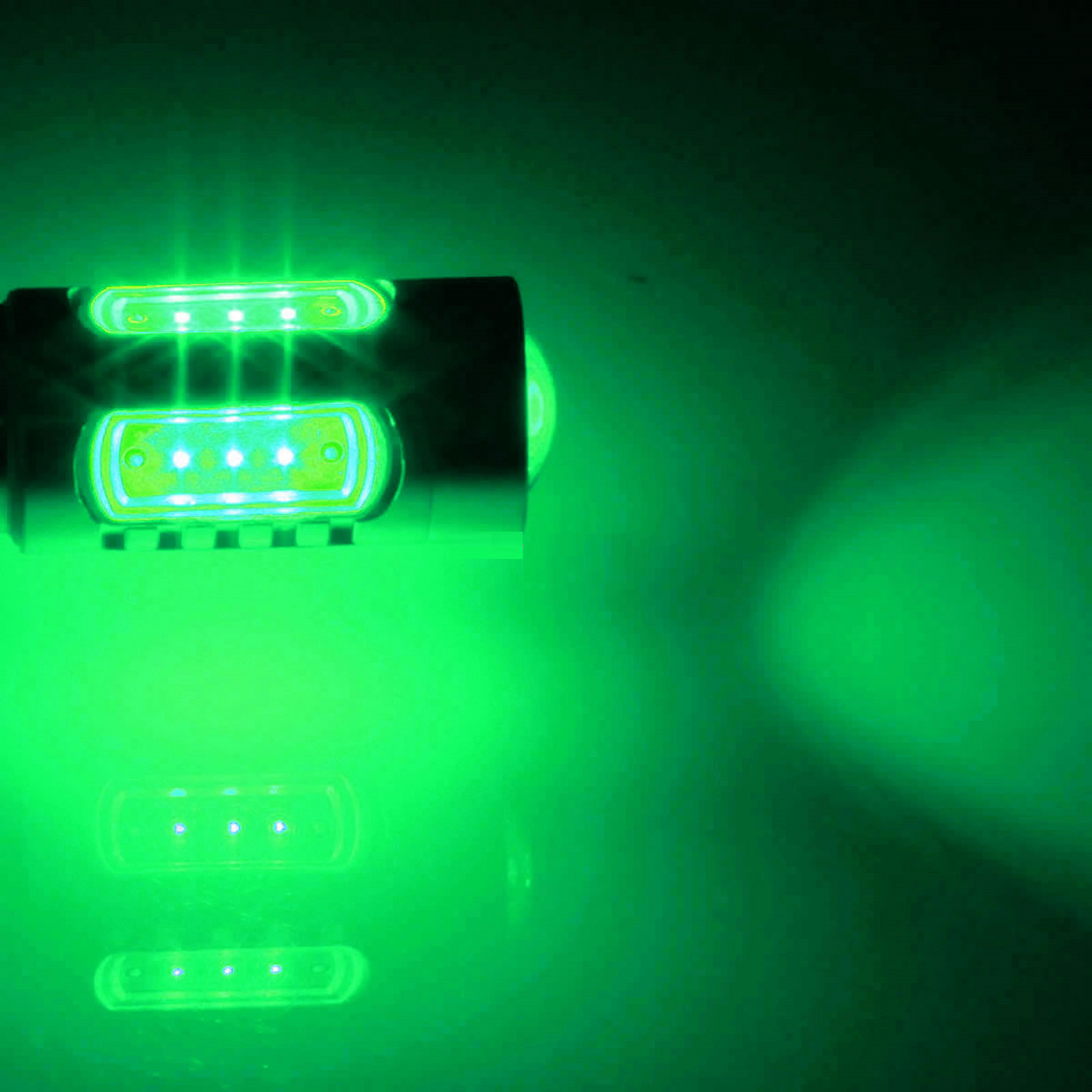 2 x 12V BA15S 7.5W COB GREEN LED SUPER BRIGHT 300 LUMENS GREEN 2PCS