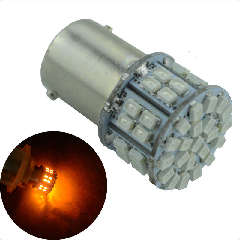 2 X BA15S AMBER 1156 12V 50 SMD 150 LUMENS IDEAL FOR COMPACT LAMPS