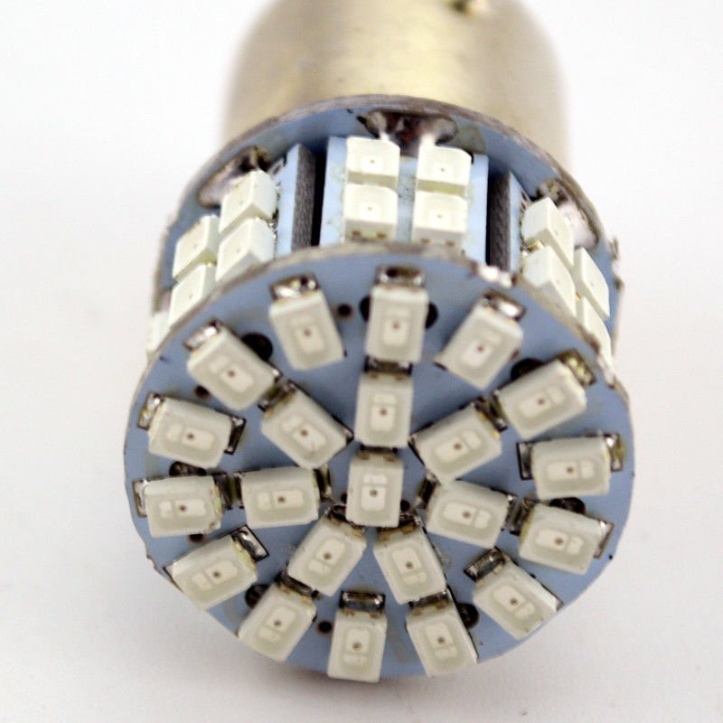 2 X BA15S AMBER 1156 12V 50 SMD 150 LUMENS IDEAL FOR COMPACT LAMPS