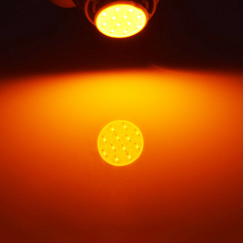 2 X BA15S AMBER 12V COB 100 LUMENS 1156 AMBER COB FLAT FACE LED GLOBE 2PCS