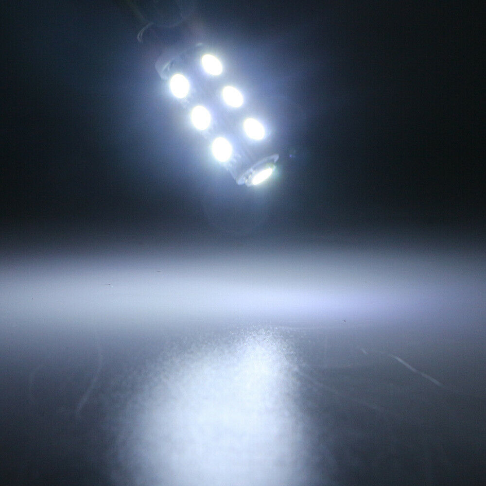 2 x 12v WHITE BA9S 13 SMD 5050 360 DEGREE LIGHT 160LM 38MM X 12MM BA9S LED