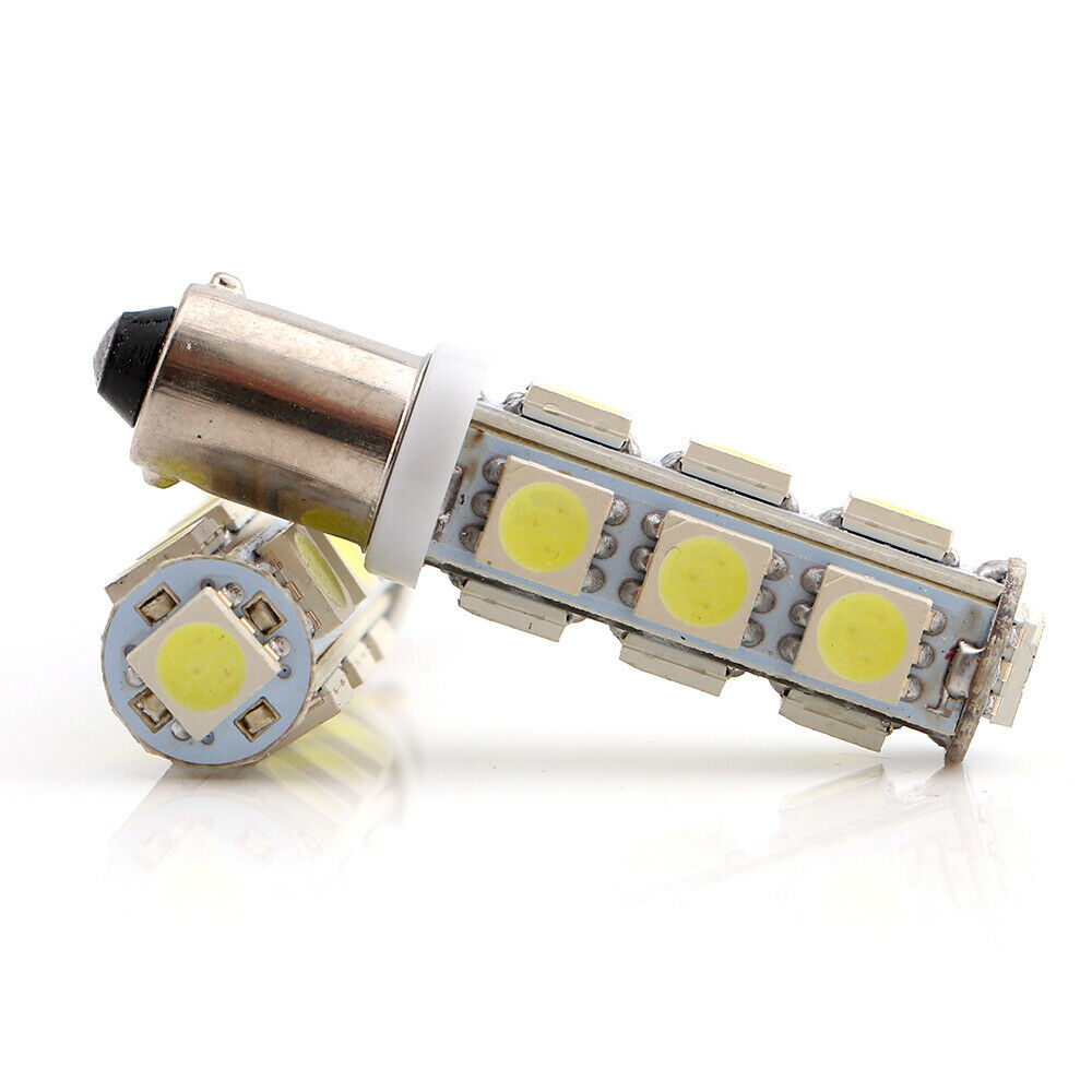 2 x 12v WHITE BA9S 13 SMD 5050 360 DEGREE LIGHT 160LM 38MM X 12MM BA9S LED