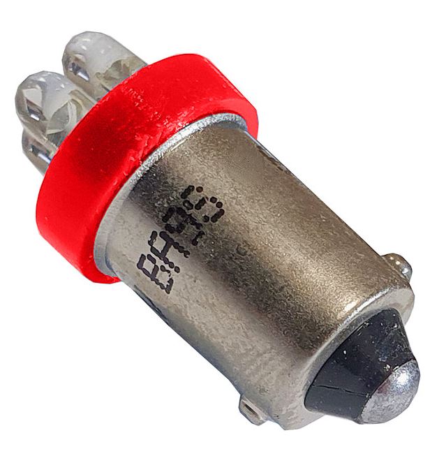 PAIR 12v BA9S LED RED BA9S 4 LED 40LM IDEAL FOR PARK LIGHT OR DASH