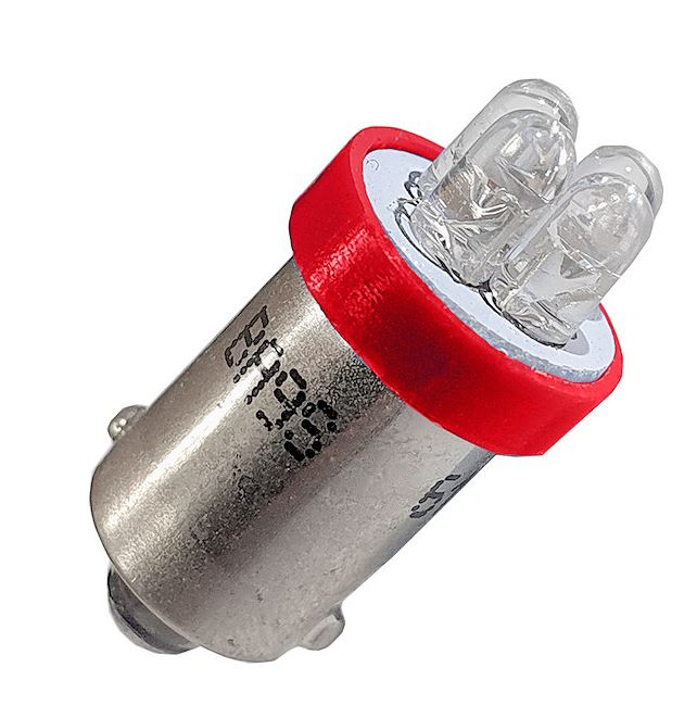 PAIR 12v BA9S LED RED BA9S 4 LED 40LM IDEAL FOR PARK LIGHT OR DASH