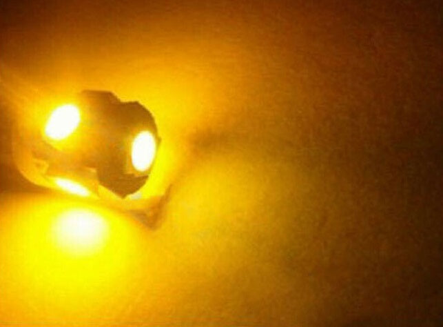 4 X YELLOW 12v BA9S 5SMD 360DEG LIGHT 88LM CANBUS IDEAL FOR PARKERS OR DASH