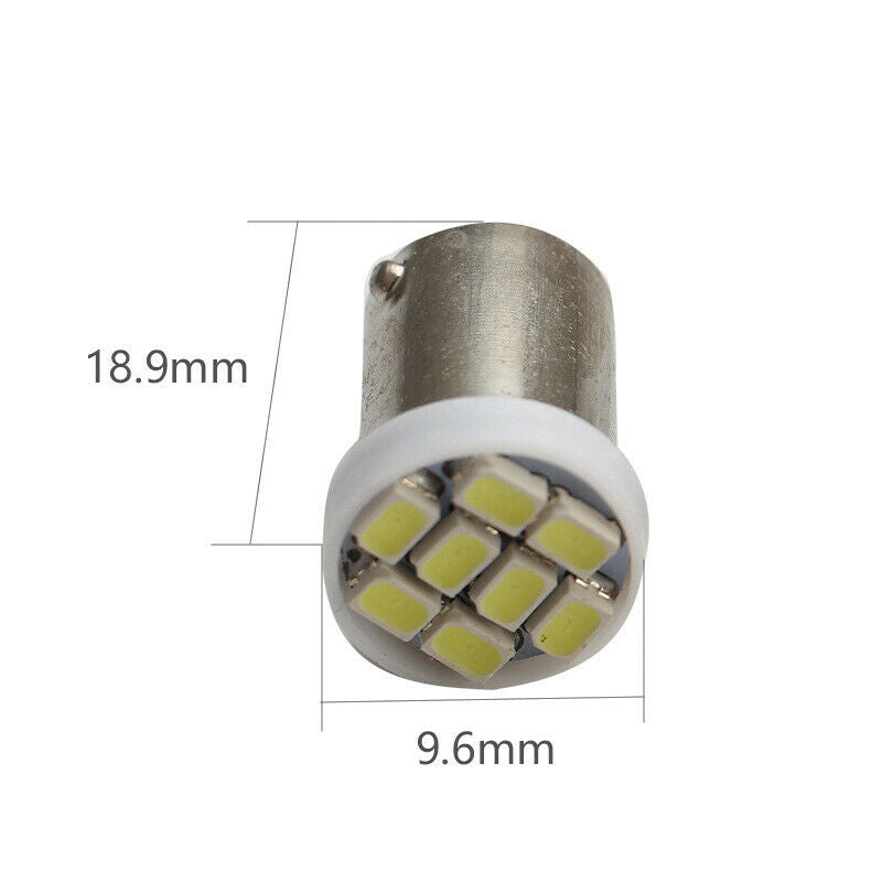 2 X 12v YELLOW / AMBER BA9S 8SMD LIGHT SUITABLE FOR PARK LIGHT DASH LED 2PCS