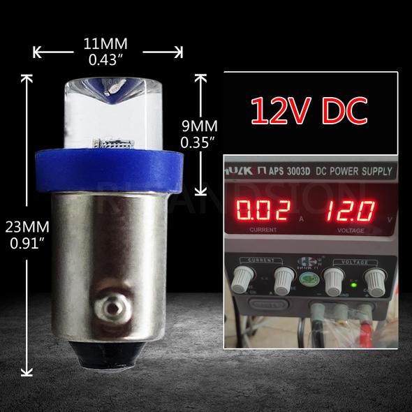 PAIR BLUE 12v BA9S LED INVERTED HEAD 360 DEGREE LIGHT 30LM PARK LIGHTS DASH