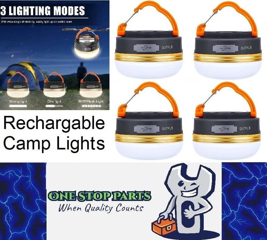 4 x Rechargable 10w LED 1800mah Camp light hang / magnetic USB Charge Light