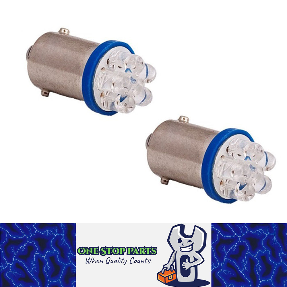 PAIR 12v BA9S LED BLUE BA9S 6 LED 60LM IDEAL FOR PARK LIGHT OR DASH BLUE