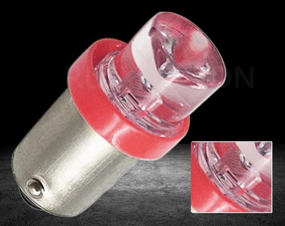 PAIR RED 12v BA9S LED INVERTED HEAD 360 DEGREE LIGHT 30LM SUITS PARK LIGHTS DASH