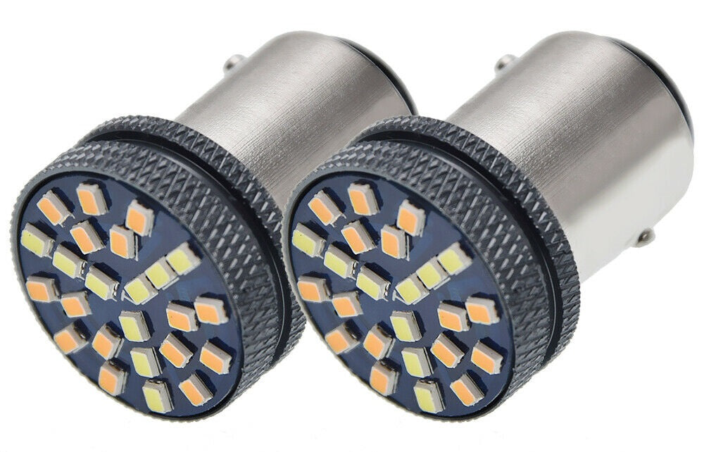 2 x BAY15D Dual Color Switchback White Amber Early Holden Front Indicator/Park