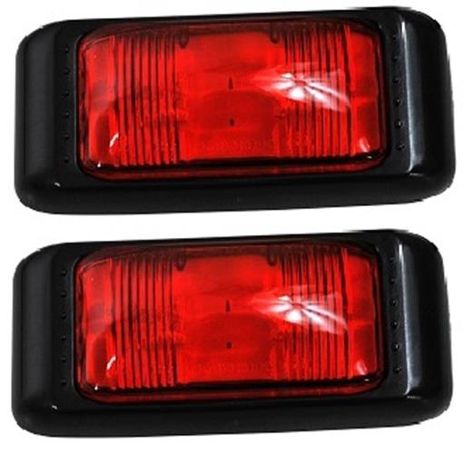 10 x RED LED REAR MARKER LIGHTS TRAILER TRUCK CARAVAN MULTI VOLT ADR (10pcs)