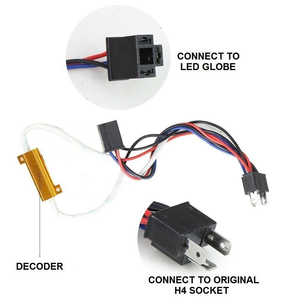 1 X 12V H4 LED DECODER FOR MAZDA BT50 FORD RANGER HEADLIGHTS WHEN LEDS FITTED