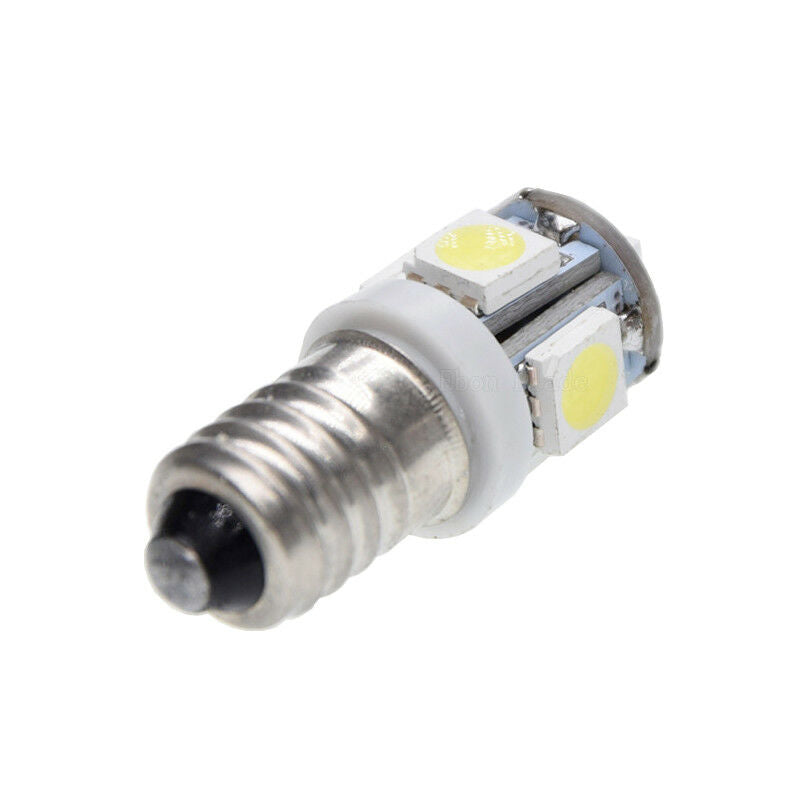 2PCS 12V E10 WHITE 5 SMD 360 DEGREE SCREW GLOBE REPLACEMENTS Vintage Cars