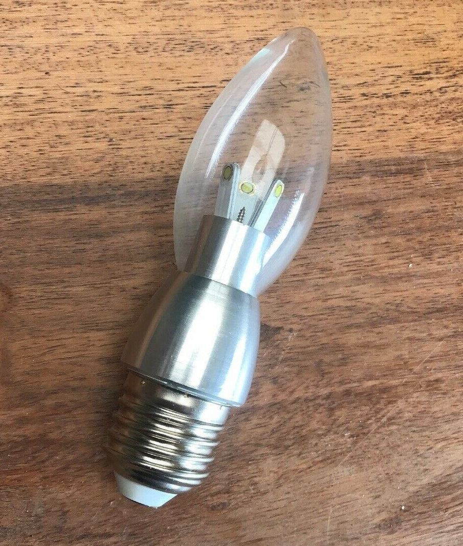 2 x E27 240v Chandelier Led Globe Cool White 6500k Globe 3w = 25w Incandescent
